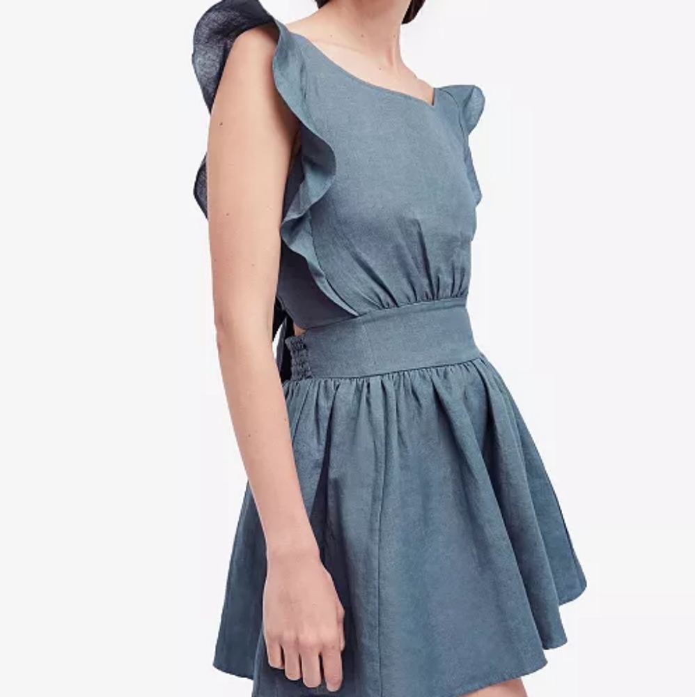 Free People Linen Blend‎ Erin Mini Dress